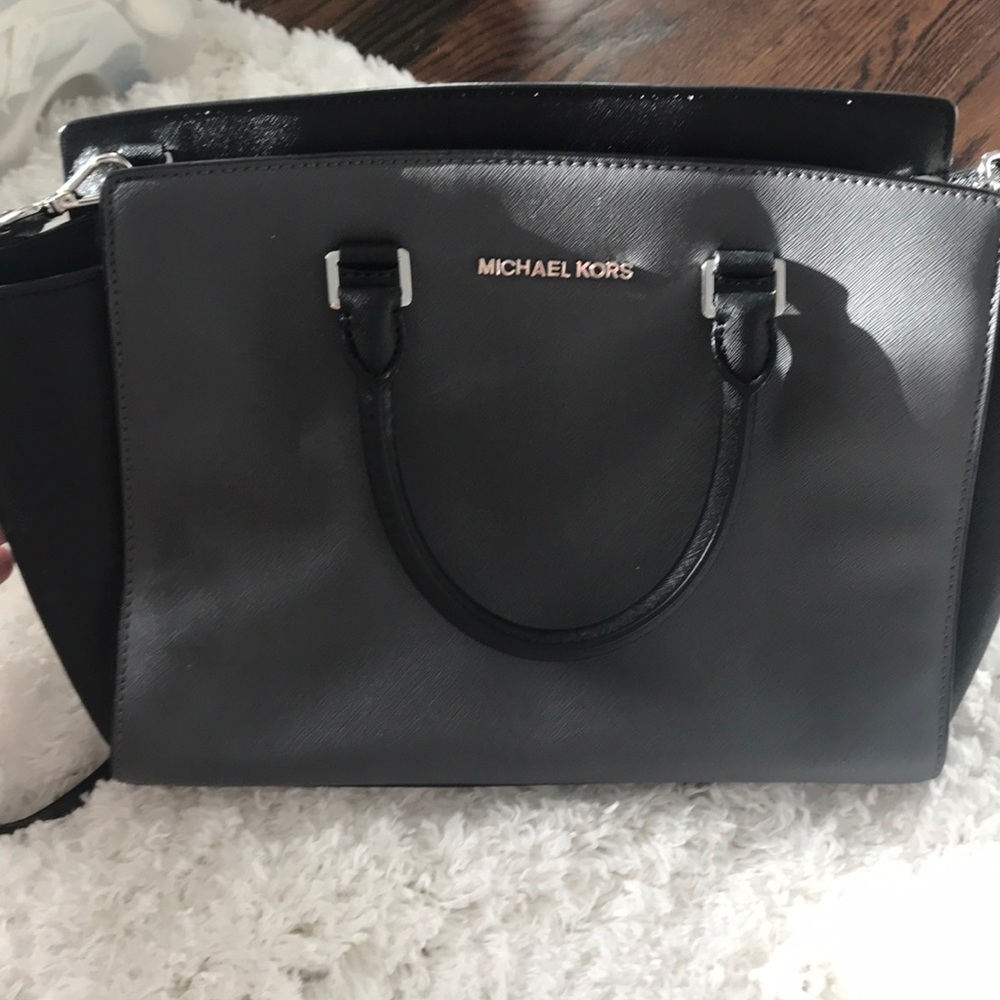 Michael kors black and gray bag